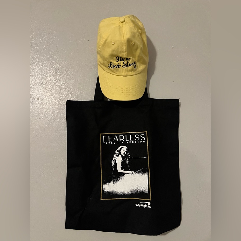 Taylor Swift Love Story Capital One Hat and Tote Bag